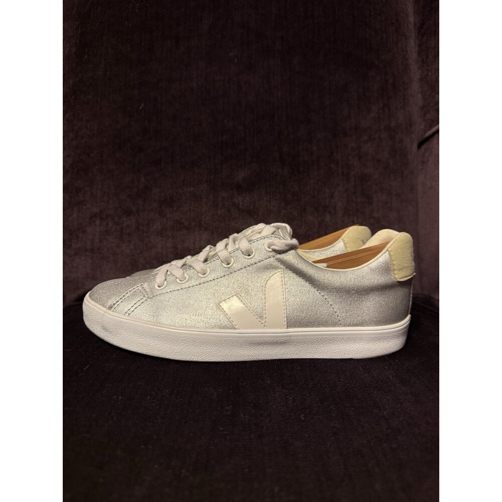 Veja Campo Leather Silver/White Sneakers Women’s Size 38/7